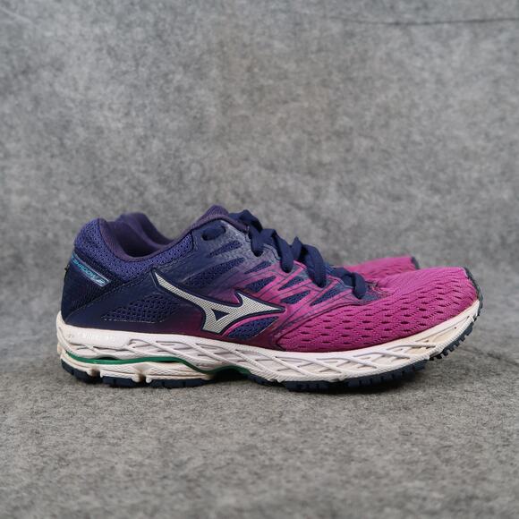 Mizuno Shoes Womens 7 Wave Shadow 2 Road Running Sneaker Athletic Trainer Purple - Picture 1 of 13